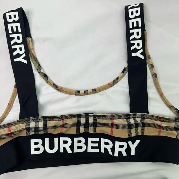Burberry Beige and Black Logo  Bikini Set 14y - Picture 7 of 7